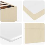 Casa si Gradina - Mobilier - Paturi si accesorii - Paturi - Cadru de pat otoman cu saltea crem 140x200cm stofa - Infinity.ro