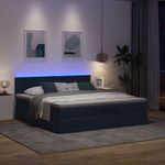 Casa si Gradina - Mobilier - Paturi si accesorii - Paturi - Cadru de pat otoman cu saltele, tesatura albastra 200x200cm - Infinity.ro