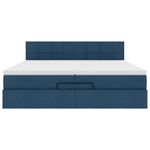Casa si Gradina - Mobilier - Paturi si accesorii - Paturi - Cadru de pat otoman cu saltele, tesatura albastra 200x200cm - Infinity.ro