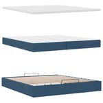 Casa si Gradina - Mobilier - Paturi si accesorii - Paturi - Cadru de pat otoman cu saltele, tesatura albastra 200x200cm - Infinity.ro