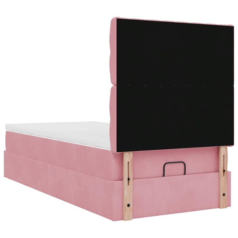 Casa si Gradina - Mobilier - Paturi si accesorii - Paturi - Cadru de pat otoman cu saltele, catifea roz 90x190cm - Infinity.ro