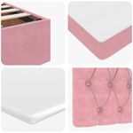 Casa si Gradina - Mobilier - Paturi si accesorii - Paturi - Cadru de pat otoman cu saltele, catifea roz 90x190cm - Infinity.ro
