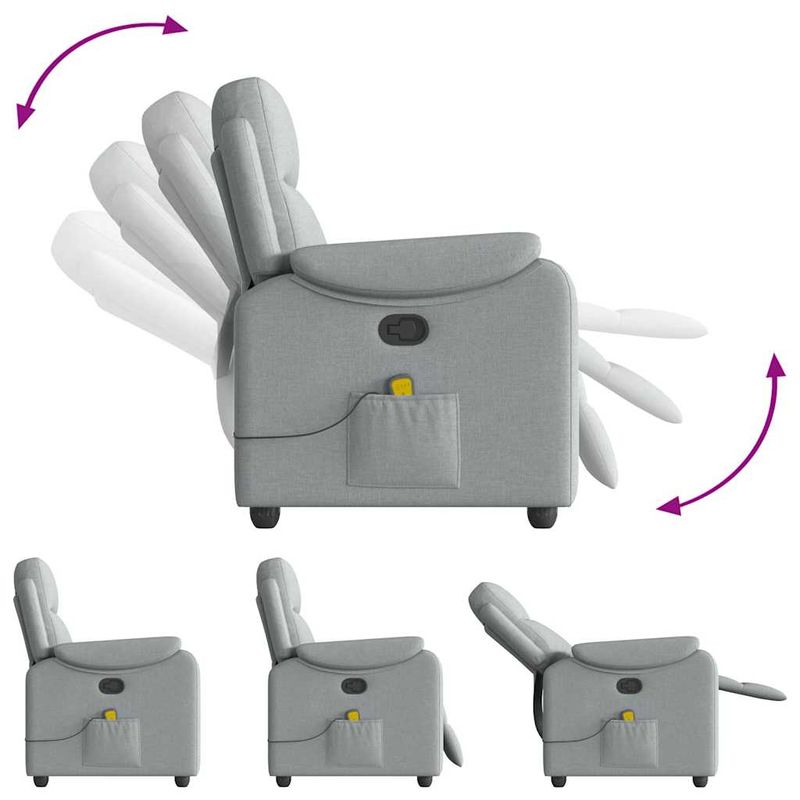 Ingrijire personala si Cosmetice - Sanatate si wellness - Articole wellness - Fotolii de masaj - Fotoliu de masaj rabatabil, gri deschis, textil - Infinity.ro