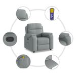 Ingrijire personala si Cosmetice - Sanatate si wellness - Articole wellness - Fotolii de masaj - Fotoliu de masaj rabatabil, gri deschis, textil - Infinity.ro