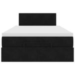 Casa si Gradina - Mobilier - Paturi si accesorii - Paturi - Cadru pat otoman cu saltea, catifea neagra 120x200 cm - Infinity.ro