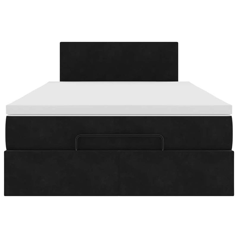 Casa si Gradina - Mobilier - Paturi si accesorii - Paturi - Cadru pat otoman cu saltea, catifea neagra 120x200 cm - Infinity.ro