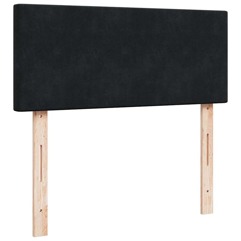 Casa si Gradina - Mobilier - Paturi si accesorii - Paturi - Cadru pat otoman cu saltea, catifea neagra 120x200 cm - Infinity.ro