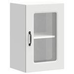 Casa si Gradina - Mobilier - Comode si corpuri - Corpuri bucatarie - Dulap de bucatarie cu usa sticla „Kalmar” lemn prelucrat alb, model 1x dulap de perete din sticlă (1 ușă), mărime 40x31x60 cm - Infinity.ro