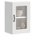 Casa si Gradina - Mobilier - Comode si corpuri - Corpuri bucatarie - Dulap de bucatarie cu usa sticla „Kalmar” lemn prelucrat alb, model 1x dulap de perete din sticlă (1 ușă), mărime 40x31x60 cm - Infinity.ro