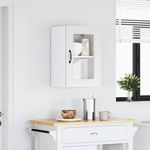 Casa si Gradina - Mobilier - Comode si corpuri - Corpuri bucatarie - Dulap de bucatarie cu usa sticla „Kalmar” lemn prelucrat alb, model 1x dulap de perete din sticlă (1 ușă), mărime 40x31x60 cm - Infinity.ro