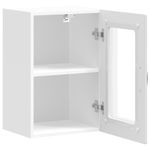 Casa si Gradina - Mobilier - Comode si corpuri - Corpuri bucatarie - Dulap de bucatarie cu usa sticla „Kalmar” lemn prelucrat alb, model 1x dulap de perete din sticlă (1 ușă), mărime 40x31x60 cm - Infinity.ro