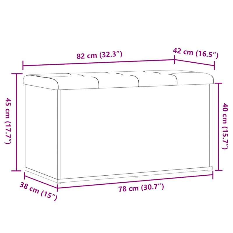 Casa si Gradina - Mobilier - Canapele si coltare - Banchete - Banca de depozitare Stejar artizanal 82x42x45 cm lemn prelucrat - Infinity.ro