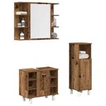 Casa si Gradina - Mobilier - Seturi de mobilier - Seturi baie - Set mobilier de baie, 3 piese, lemn vechi, lemn prelucrat - Infinity.ro