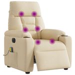 Ingrijire personala si Cosmetice - Sanatate si wellness - Articole wellness - Fotolii de masaj - Fotoliu electric de masaj rabatabil, crem, textil - Infinity.ro