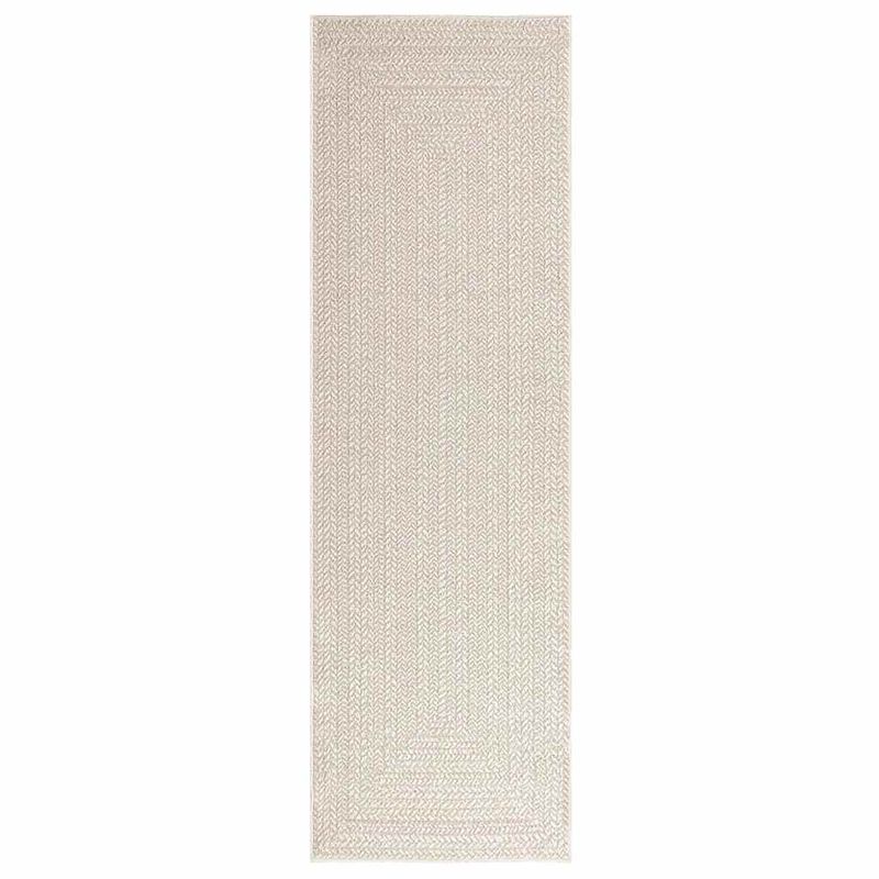 Casa si Gradina - Textile si covoare - Covoare - Covoare casa - Covor „ZIZUR” crem aspect iută pentru interior și exterior, model dreptunghiular, mărime 80x250 cm - Infinity.ro