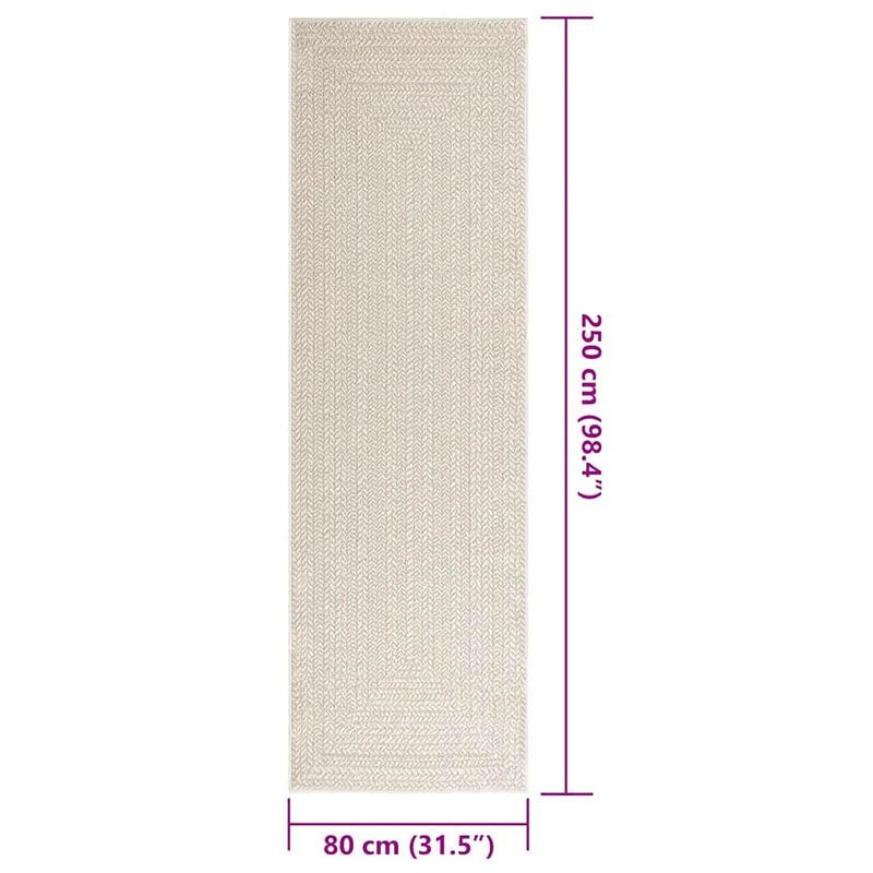 Casa si Gradina - Textile si covoare - Covoare - Covoare casa - Covor „ZIZUR” crem aspect iută pentru interior și exterior, model dreptunghiular, mărime 80x250 cm - Infinity.ro