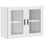 Casa si Gradina - Mobilier - Comode si corpuri - Corpuri bucatarie - Dulap de bucatarie cu usa din sticla „Porto” alb, model 1x dulap de perete din sticlă (2 uși), mărime 80x31x60 cm - Infinity.ro