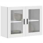 Casa si Gradina - Mobilier - Comode si corpuri - Corpuri bucatarie - Dulap de bucatarie cu usa din sticla „Porto” alb, model 1x dulap de perete din sticlă (2 uși), mărime 80x31x60 cm - Infinity.ro
