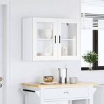 Casa si Gradina - Mobilier - Comode si corpuri - Corpuri bucatarie - Dulap de bucatarie cu usa din sticla „Porto” alb, model 1x dulap de perete din sticlă (2 uși), mărime 80x31x60 cm - Infinity.ro