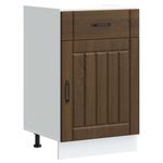 Casa si Gradina - Mobilier - Comode si corpuri - Corpuri bucatarie - Dulap de baza de bucatarie „Lucca” din lemn de stejar maro, mărime 50x46x81.5 cm, model 1x dulap inferior (1 ușă 1 sertar) - Infinity.ro