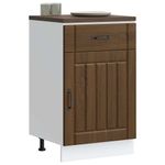 Casa si Gradina - Mobilier - Comode si corpuri - Corpuri bucatarie - Dulap de baza de bucatarie „Lucca” din lemn de stejar maro, mărime 50x46x81.5 cm, model 1x dulap inferior (1 ușă 1 sertar) - Infinity.ro