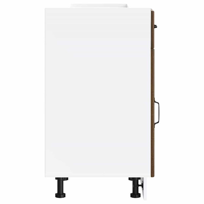 Casa si Gradina - Mobilier - Comode si corpuri - Corpuri bucatarie - Dulap de baza de bucatarie „Lucca” din lemn de stejar maro, mărime 50x46x81.5 cm, model 1x dulap inferior (1 ușă 1 sertar) - Infinity.ro