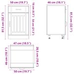 Casa si Gradina - Mobilier - Comode si corpuri - Corpuri bucatarie - Dulap de baza de bucatarie „Lucca” din lemn de stejar maro, mărime 50x46x81.5 cm, model 1x dulap inferior (1 ușă 1 sertar) - Infinity.ro
