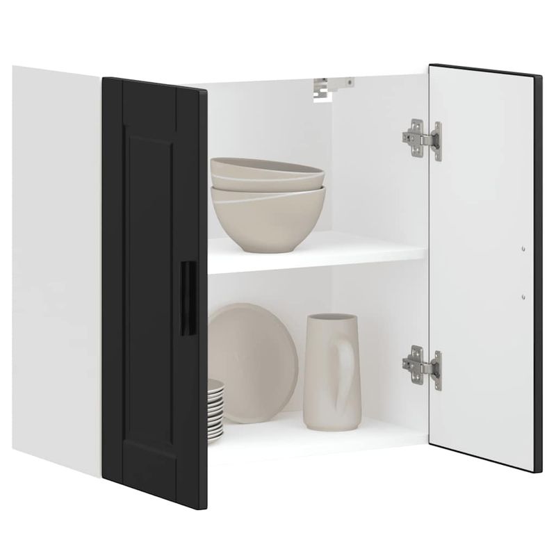 Casa si Gradina - Mobilier - Comode si corpuri - Corpuri bucatarie - Dulap de bucatarie „Porto” din lemn de lemn negru, model 1x dulap de perete (2 uși), mărime 60x31x60 cm - Infinity.ro