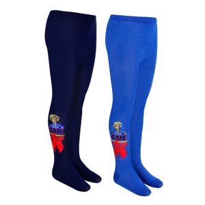 Set 2 perechi ciorapi cu chilot, Fireman Sam, Albastru/Albastru inchis