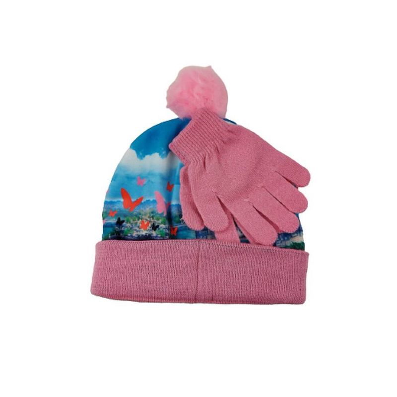 Fashion, accesorii si bijuterii - Copii - Accesorii copii - Caciuli si palarii copii - Set caciula si manusi Miraculous Ladybug HS4285 52 CM Standard Roz - Infinity.ro