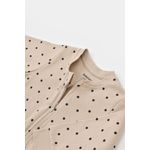 Fashion, accesorii si bijuterii - Copii - Imbracaminte copii - Salopete copii - Salopeta cu fermoar si buline Girafa, BabyCosy, 100% bumbac organic, Mink (Marime: 12-18 Luni) - Infinity.ro