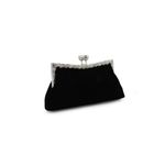 Fashion, accesorii si bijuterii - Femei - Accesorii femei - Genti si rucsacuri femei - Gentuta mica dama, eleganta, neagra, material catifelat, strasuri argintii, clutch, 220x50x100mm - Infinity.ro
