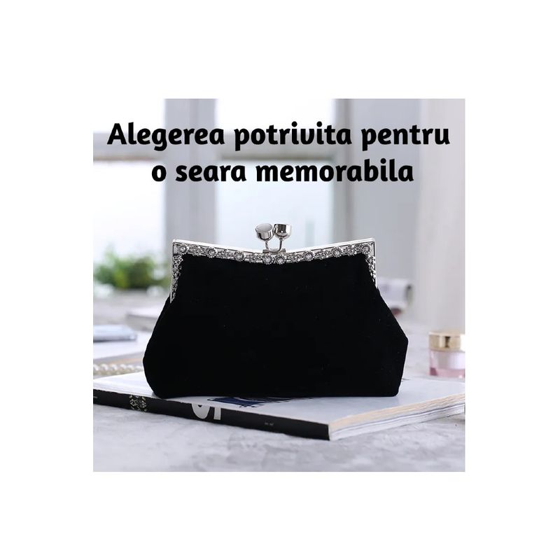 Fashion, accesorii si bijuterii - Femei - Accesorii femei - Genti si rucsacuri femei - Gentuta mica dama, Neagra - Infinity.ro