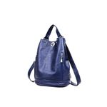 Fashion, accesorii si bijuterii - Femei - Accesorii femei - Genti si rucsacuri femei - Geanta dama, tip rucsac, marime medie, design modern, piele ecologica premium, eco-friendly, Bleumarine - Infinity.ro