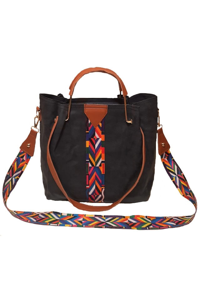 Poseta dama, piele ecologica premium, negru mat, cu motive geometrice, 30x14x30cm