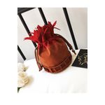 Fashion, accesorii si bijuterii - Femei - Accesorii femei - Genti si rucsacuri femei - Gentuta dama, medie, stil corean, piele intoarsa ecologica premium, forma ananas, fond caramiziu - Infinity.ro