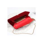 Fashion, accesorii si bijuterii - Femei - Accesorii femei - Genti si rucsacuri femei - Geanta dama, medie, eleganta, material catifelat, 25x13,5x5,5 cm, Rosu inchis - Infinity.ro