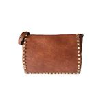 Fashion, accesorii si bijuterii - Femei - Accesorii femei - Genti si rucsacuri femei - Poseta dama, Potri, maro, cu tinte aurii, bareta de umar, piele ecologica premium, animal friendly, 40x12x26 cm - Infinity.ro