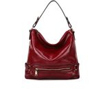 Fashion, accesorii si bijuterii - Femei - Accesorii femei - Genti si rucsacuri femei - Poseta dama, piele ecologica premium, mare, rosu Bordeaux, office&casual, 35x16x30mm - Infinity.ro