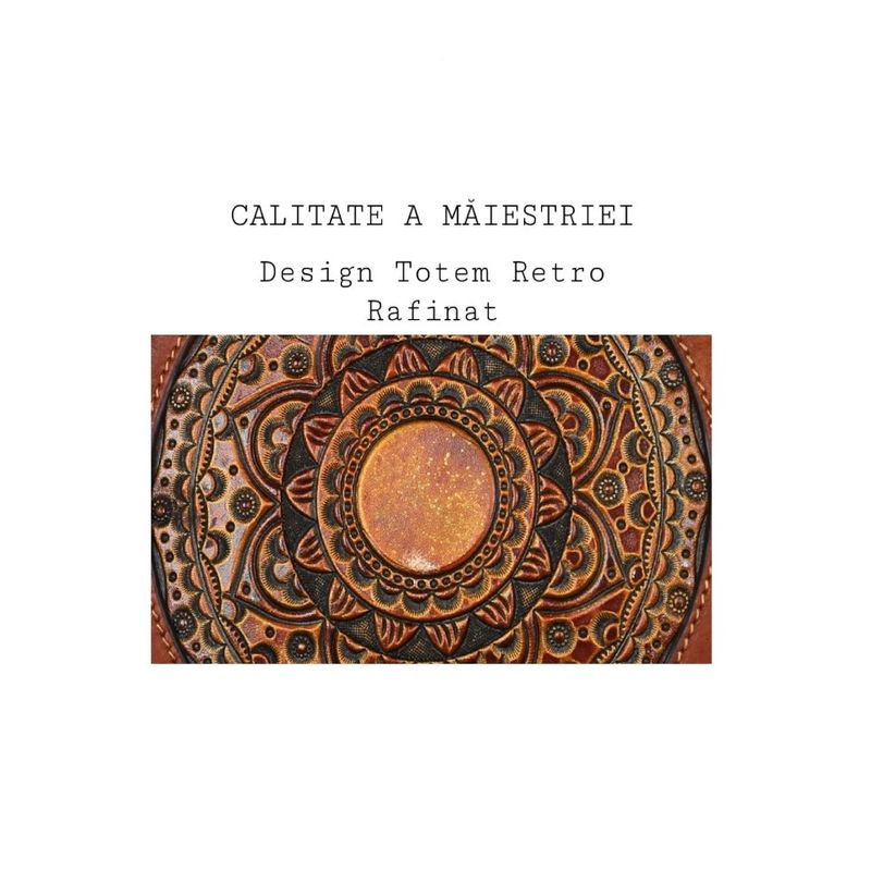 Fashion, accesorii si bijuterii - Femei - Accesorii femei - Genti si rucsacuri femei - Geanta dama, marime medie, design modern, cu model in relief, piele naturala, 30x31x15cm, Maro - Infinity.ro