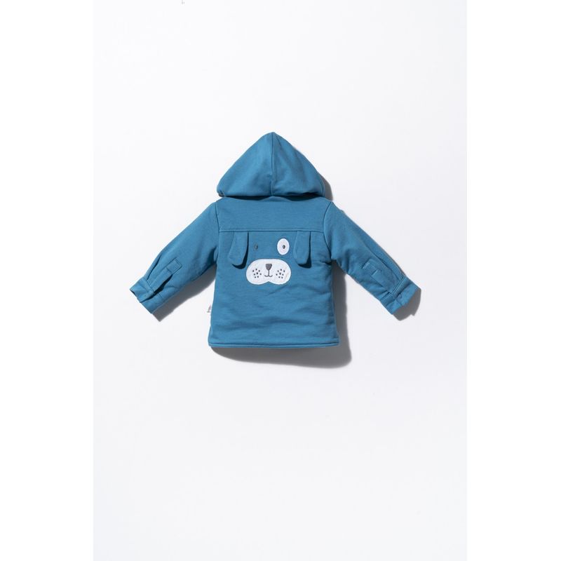 Fashion, accesorii si bijuterii - Copii - Imbracaminte copii - Jachete si geci copii - Jacheta cu urechiuse pentru copii Dogs, Tongs baby (Culoare: Albastru, Marime: 6-9 luni) - Infinity.ro