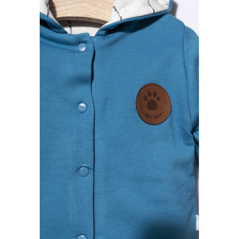 Fashion, accesorii si bijuterii - Copii - Imbracaminte copii - Jachete si geci copii - Jacheta cu urechiuse pentru copii Dogs, Tongs baby (Culoare: Albastru, Marime: 6-9 luni) - Infinity.ro