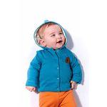 Fashion, accesorii si bijuterii - Copii - Imbracaminte copii - Jachete si geci copii - Jacheta cu urechiuse pentru copii Dogs, Tongs baby (Culoare: Albastru, Marime: 6-9 luni) - Infinity.ro