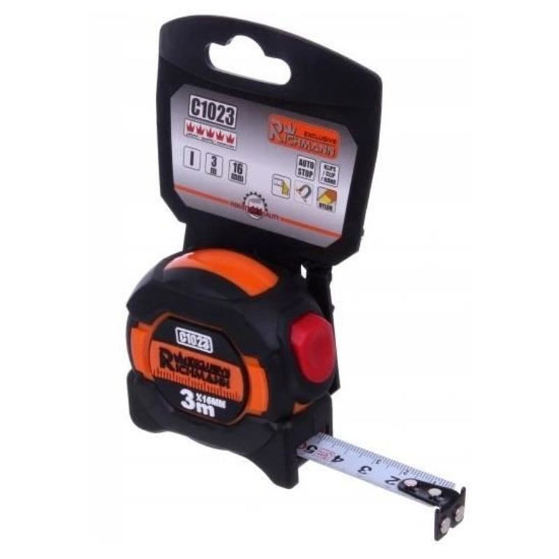 Casa si Gradina - Constructii - Scule de mana si unelte - Unelte de masurat - Ruleta magnetica cu autostop 3 m x 16 mm, dublu inscriptionata, Richmann Exclusive - Infinity.ro