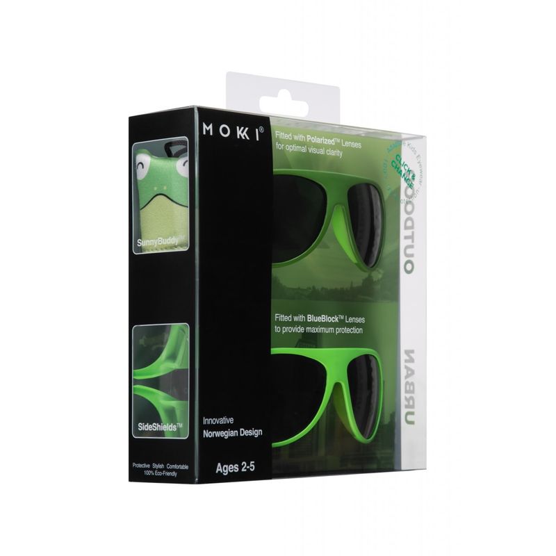Fashion, accesorii si bijuterii - Copii - Accesorii copii - Ochelari de soare copii - Ochelari de soare pentru copii MOKKI Click & Change, protectie UV, verde, 2-5 ani, set 2 perechi - Infinity.ro