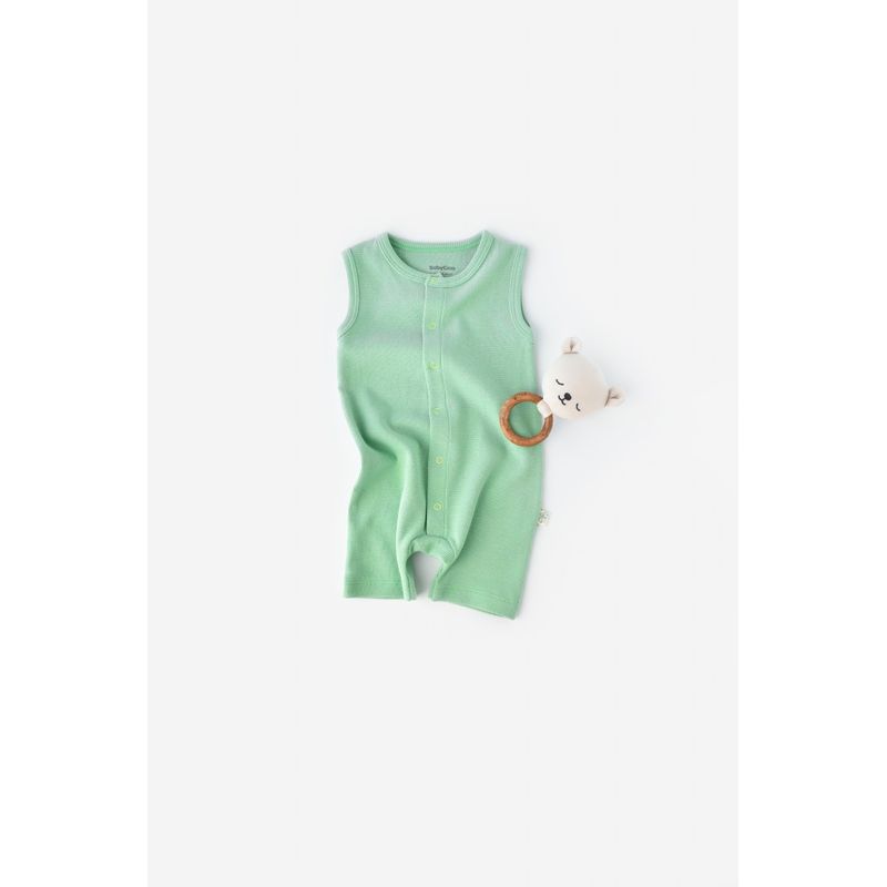 Fashion, accesorii si bijuterii - Copii - Imbracaminte copii - Salopete copii - Salopeta fara maneci si pantaloni scurti - 100% bumbac organic - Mint, BabyCosy (Marime: 18-24 Luni) - Infinity.ro