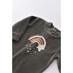Fashion, accesorii si bijuterii - Copii - Imbracaminte copii - Salopete copii - Salopeta Curcubeu cu maneca lunga si botosei din 80%bumbac organic si 20% poliester - Antracit, BabyCosy (Marime: 3-6 Luni) - Infinity.ro