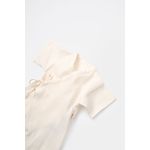 Fashion, accesorii si bijuterii - Copii - Imbracaminte copii - Salopete copii - Salopeta petrecuta din muselina, BabyCosy, 100% bumbac organic, Ecru (Marime: 18-24 Luni) - Infinity.ro