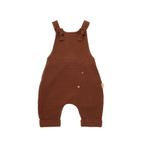 Fashion, accesorii si bijuterii - Copii - Imbracaminte copii - Salopete copii - Salopeta de vara cu pantaloni lungi din muselina, BabyCosy, 100%bumbac, caramiziu (Marime: 12-18 Luni) - Infinity.ro