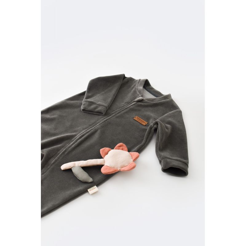 Fashion, accesorii si bijuterii - Copii - Imbracaminte copii - Salopete copii - Salopeta cu maneca lunga si fermoar din 80%bumbac organic si 20% poliester - Antracit, BabyCosy (Marime: 6-9 luni) - Infinity.ro